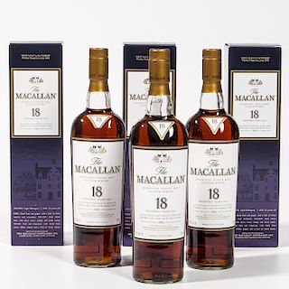 Macallan 18 Years Old, 3 750ml bottles (oc)