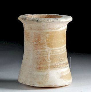 Egyptian Late Dynastic Banded Alabaster Vase