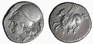 Greek Corinth Silver Stater Coin - Pegasus - 8.3 g