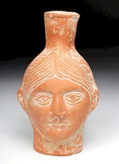 Fine Roman Terra Sigillata Head Vase / Flask