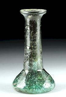 Roman Glass Unguentarium - Deep Green Color