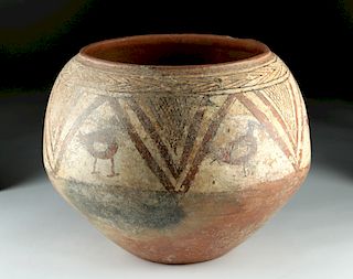Large Anatolian Pottery Vessel with Birds