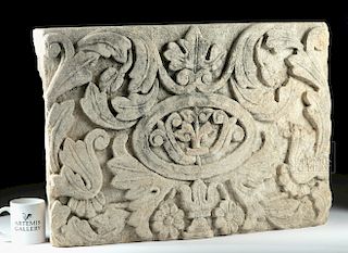 10th C. Islamic Limestone Relief Panel (from a Palace)