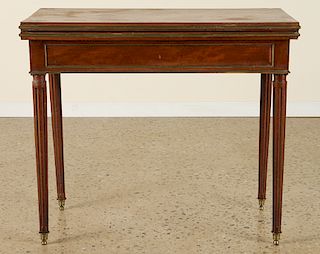 LATE 19TH C FRENCH MAHOGANY FLIP TOP GAMES TABLE