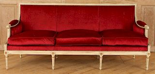 PAINTED FRENCH LOUIS XVI STYLE UPHOLSTERED SOFA