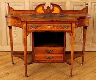 EDWARDIAN STYLE ROSEWOOD LEATHER TOP WRITING DESK