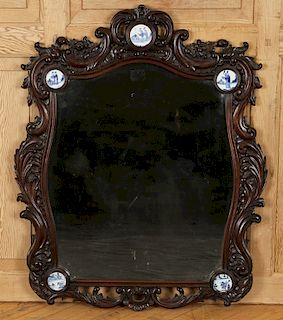 LATE 19TH C. ENGLISH CARVED ROSEWOOD MIRROR