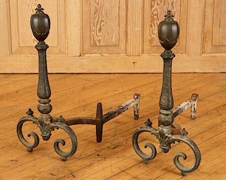 PAIR OF FEDERAL STYLE ANDIRONS