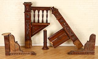 LOT OF LATE 19TH CENT. OAK ARCHITECTURAL ELEMENTS