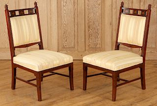 PAIR HERTER BROTHERS MAHOGANY SIDE CHAIRS