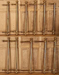 SET 10 BRASS TOWEL BARS OR CURTAIN RODS