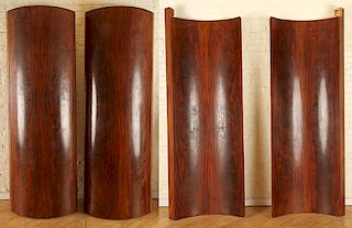 GROUP OF FOUR MAHOGANY CURVED PANELS