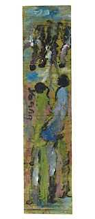 Purvis Young Outsider Folk Art Painting on Board