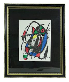 Joan Miro Surrealist Abstract Offset Lithograph