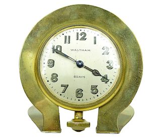 Waltham 8 Day Brass Mounted Desk Pocket Watch