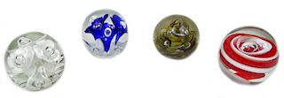 Lot of Four Contemporary Art Glass Paperweights