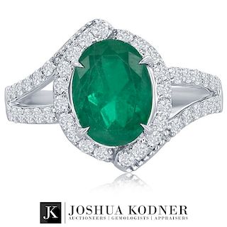 2.55 ct. COLOMBIAN EMERALD AND DIAMOND RING