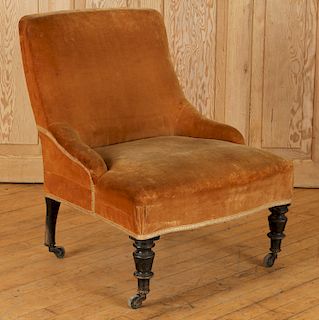 A NAPOLEON III UPHOLSTERED FRENCH CHAIR C.1880