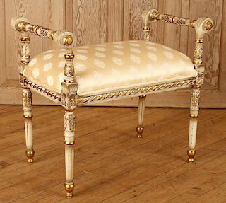 PAINTED AND GILT WOOD BENCH IN LOUIS XVI STYLE