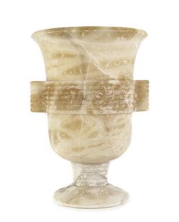 An Alabaster Urn/Wine Cooler, Height 14 1/2 inches.