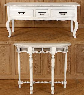 FRENCH PROVINCIAL STYLE CONSOLE & PAINTED CONSOLE