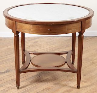 FRENCH MAHOGANY MARBLE TOP OCCASIONAL TABLE C1920
