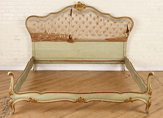 ITALIAN QUEEN SIZE BED PAINTED WOOD FRAME