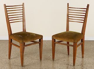 PAIR OF LADDER BACK OAK CHAIRS STYLE OF GIO PONTI