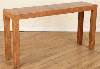 FAUX OSTRICH SKIN CONSOLE TABLE