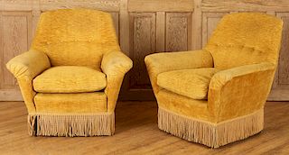 PAIR OF ITALIAN UPHOLSTERED ARM CHAIRS