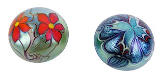 Two Orient & Flume Studio Art Glass Paperweights