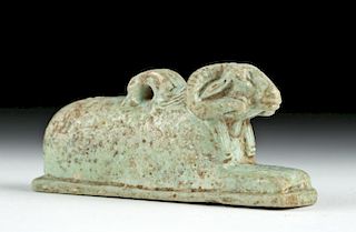 Fine Egyptian Late Period Faience Amulet - Ram