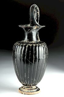 Large Greek Campanian Blackware Trefoil Oinochoe