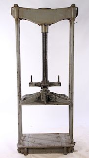 MONUMENTAL LATE 19TH C CAST IRON INDUSTRIAL PRESS