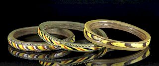 Lot of 3 Late Roman / Byzantine Glass Bracelets