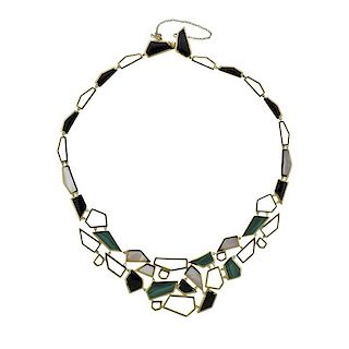 Ippolita Rock Candy Onyx Malachite 18k Gold Necklace