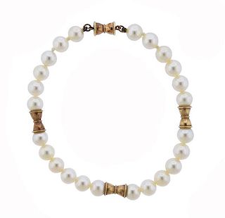 Mikimoto 14K Gold Pearl Bracelet