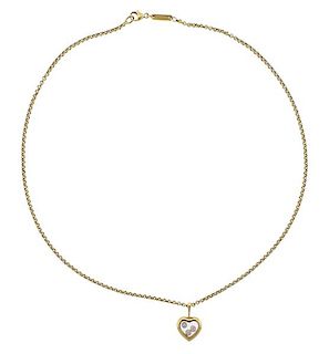 Chopard Happy Diamond 18K Gold Diamond Heart Pendant Necklace