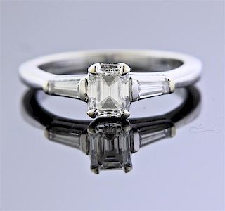 GIA 0.72ct G VS1 Emerald Diamond Engagement Ring 