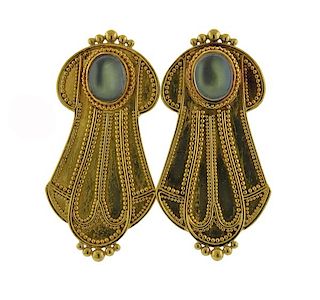 Luna Felix 22K Gold Moonstone Earrings