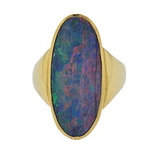 18K Gold Opal Ring