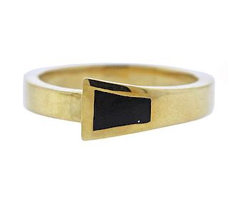 Bernard K. Passman 18K Gold Black Coral Ring 