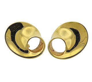 Georg Jensen Torun 18K Gold Earrings
