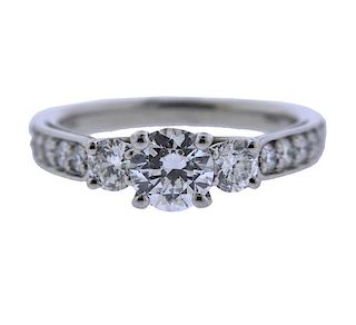 Ritani Palladium Diamond CZ Engagement Ring