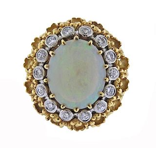 La Triomphe 18k Gold Diamond Opal Ring 