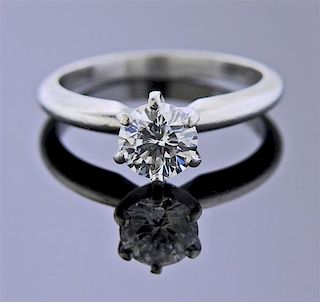 GIA 0.85ct E VS2 Diamond Platinum Engagement Ring 