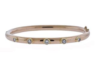 10k Gold Diamond Bangle Bracelet 