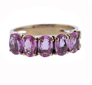 14K Gold Pink Sapphire Ring