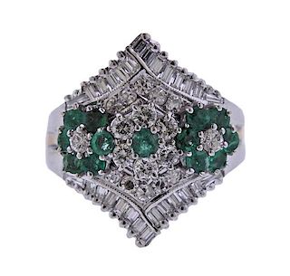 18k 14k Gold Diamond Emerald Ring 