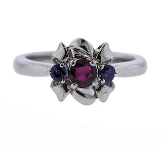 Platinum Ruby Sapphire Ring